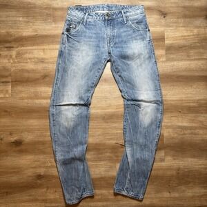 G Star RAW Jeans Men 31x32 Blue Arc 3D‎ Slim Stone Wash Cotton Denim Streetwear